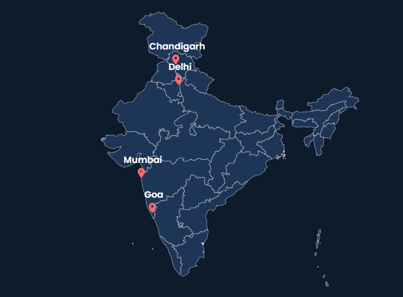 India Active Real Estate Markets Map